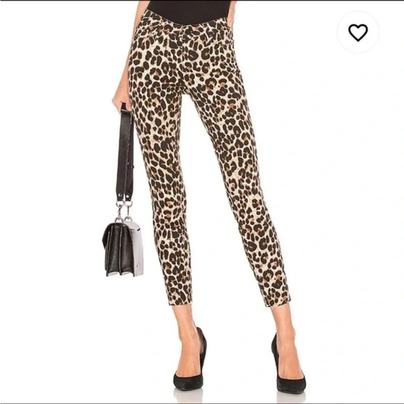 Paige Hoxton ankle leopard raw hem denim - Picture 6 of 14